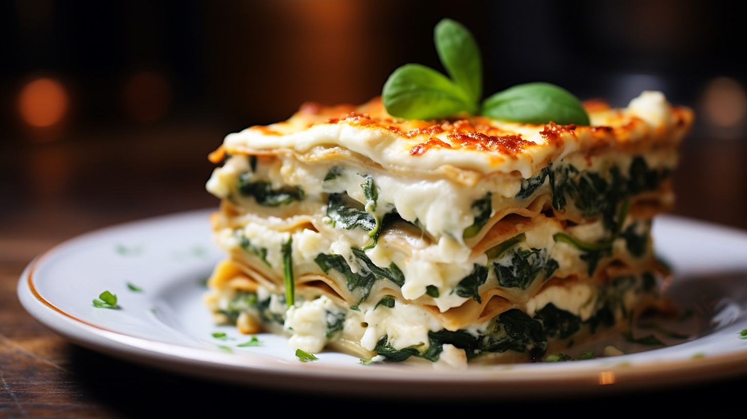 Klassische Spinatlasagne mit sahniger Bechamelsauce